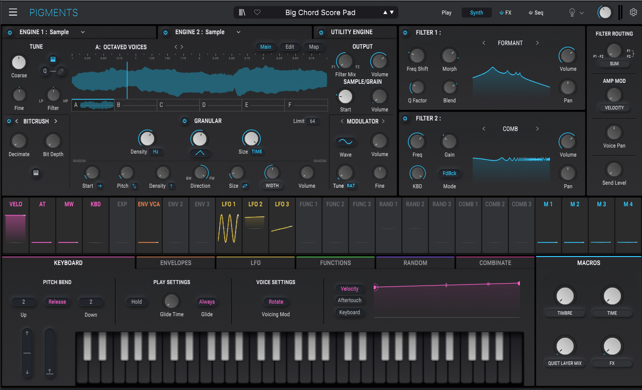 Big Chord Score Pad - Pigments Preset
